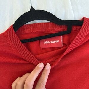 Zadig & Voltaire Vibrant Red Knit Top